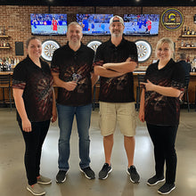 Load image into Gallery viewer, Red Grunge Retro Amercian Flag Dartboard Men Dart Polo Shirt Custom Skull Dart Team Jerseys NYN2542