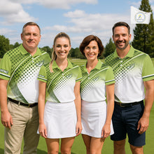 Load image into Gallery viewer, Womens Golf Polo Shirt Custom Name Green And White Golf Shirts For Team Personalized Golf Gifts NHN0096