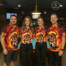 Load image into Gallery viewer, Red Flames Wolf Claw Hold 8 Ball 3D Unique Billiard Shirt For Men Personalized Pool Balls Shirts NYN2651