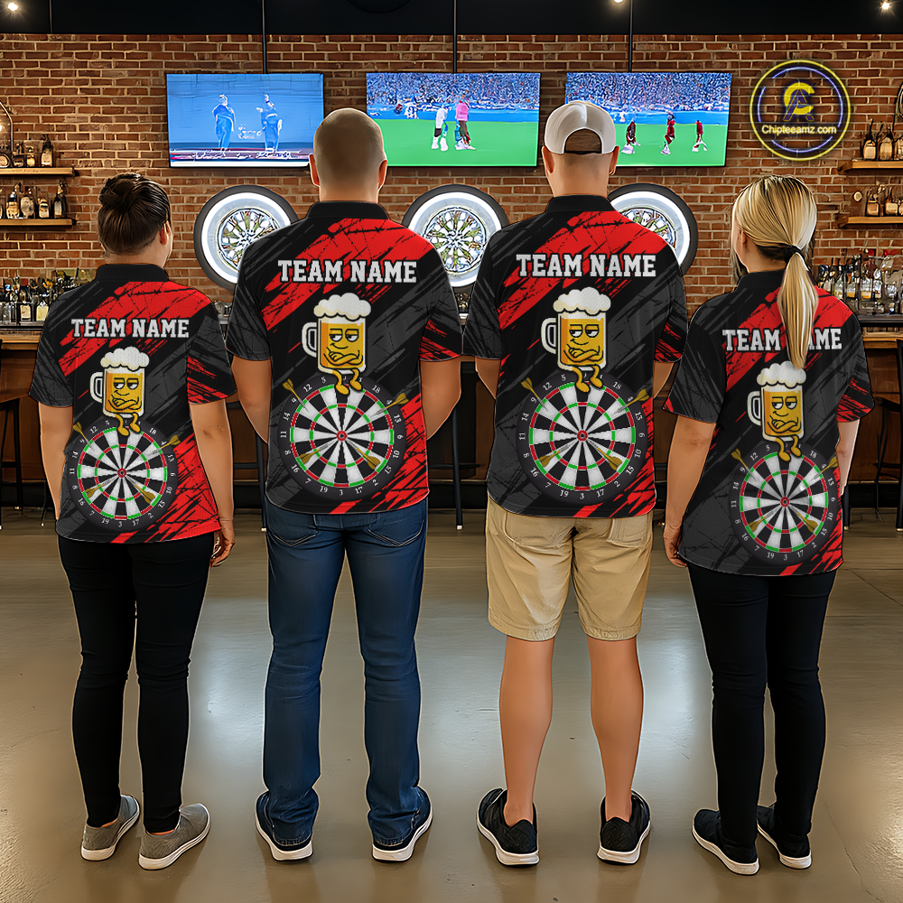 Custom Purple Funny Beer Darts Board Dart Shirts For Women Darts Team Jerseys Dart Tournament NNT120