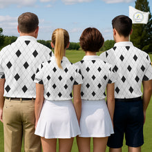 Load image into Gallery viewer, Argyle Mens Golf Polo Shirt Custom Name, Personalized Plaid Golf Shirts For Men NHN0120