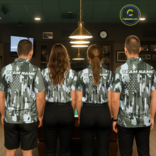 Load image into Gallery viewer, Custom Green Camo 8 Ball Billiard Shirts for Women Billiard League Billiard Team Shirts NNT106