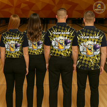 Load image into Gallery viewer, Custom Yellow Funny Beer Bowling Jersey for Men Bowling Team Shirts Polo &amp; 1/4 Zip HNT187