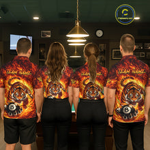 Load image into Gallery viewer, Red Flames Wolf Claw Hold 8 Ball 3D Unique Billiard Shirt For Men Personalized Pool Balls Shirts NYN2651