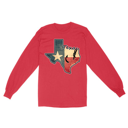 Texas fishing long sleeve shirt with Texas flag for fisherman Texas fishing forum A234