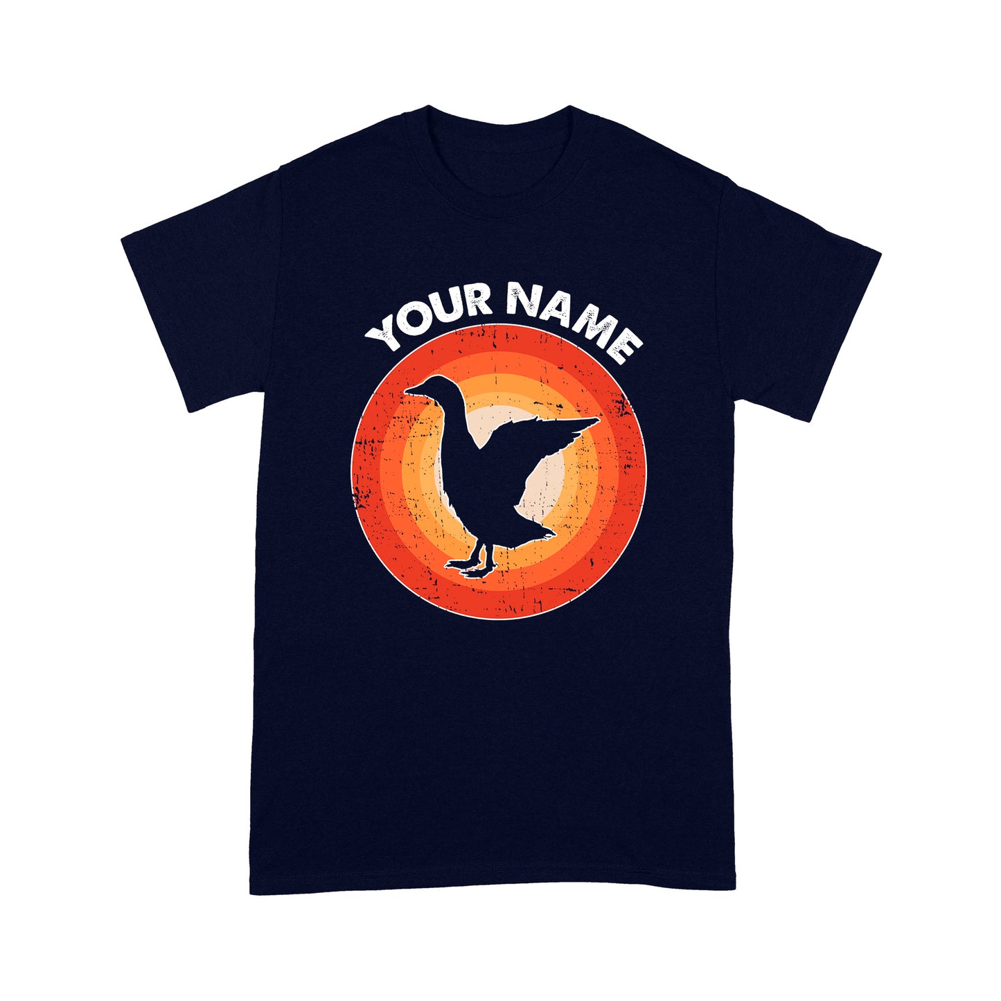 Goose Retro Vintage Sunset Custom Name Shirt, Goose Hunting Shirt, Personalized Gift for Goose Bird Lover Standard T-shirt FSD2347D08