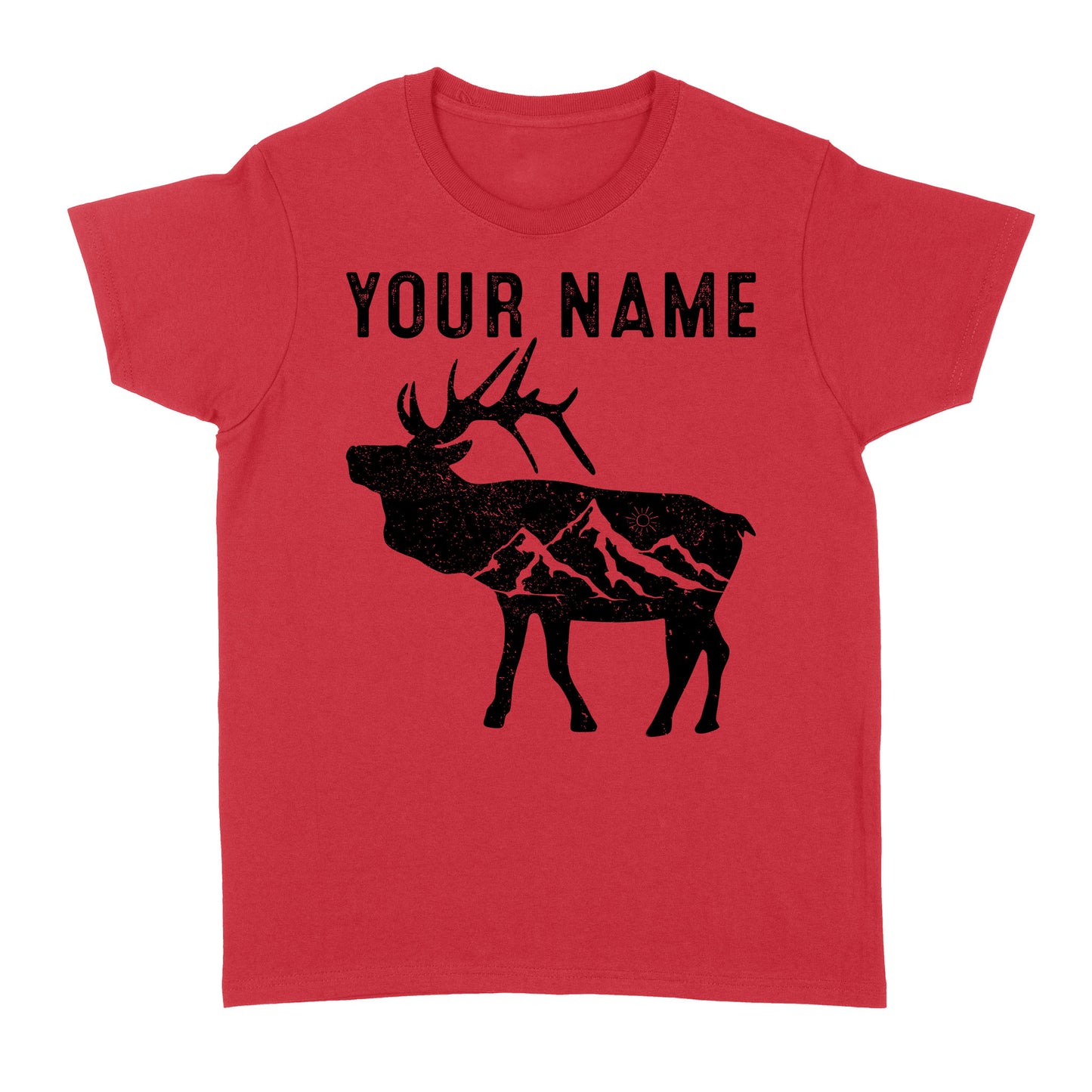 Elk Shirt Mountain Elk Custom Name Mens Womens Standard Women's T-shirt FSD1809D02