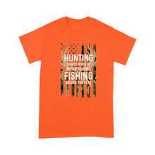 Load image into Gallery viewer, Hunting solves most of my problems, fishing solves the rest camo American flag D01 NQS3034 T-Shirt