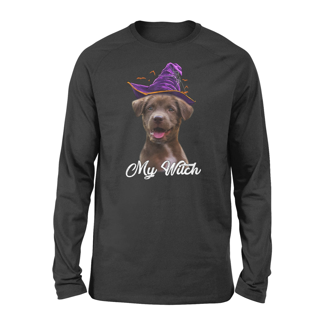 My dog is my witch - custom image for Halloween personalized gift - Standard Long Sleeve