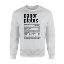 Load image into Gallery viewer, Paper plates nutritional facts happy thanksgiving funny shirts - Standard Crew Neck Sweatshirt