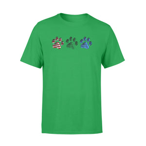 Red White Blue American Flag Dog paws T shirt design gift ideas for Dog lovers  - SPH85