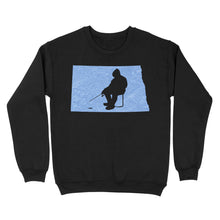 Load image into Gallery viewer, North Dakota Ice Fishing Shirts, Winter Fishing North Dakota State Love Fishing Sweatshirt - FSD2926 D06