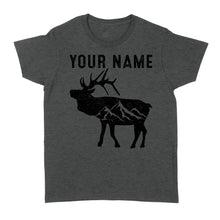 Load image into Gallery viewer, Elk Shirt Mountain Elk Custom Name Mens Womens Standard Women&#39;s T-shirt FSD1809D02