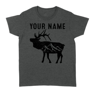 Elk Shirt Mountain Elk Custom Name Mens Womens Standard Women's T-shirt FSD1809D02