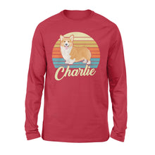 Load image into Gallery viewer, Custom name awesome Corgi 1970s vintage retro personalized gift - Standard Long Sleeve