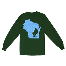 Load image into Gallery viewer, Wisconsin Ice Fishing Shirts, Winter Fishing Wisconsin State Love Fishing Long Sleeve - FSD2920 D06