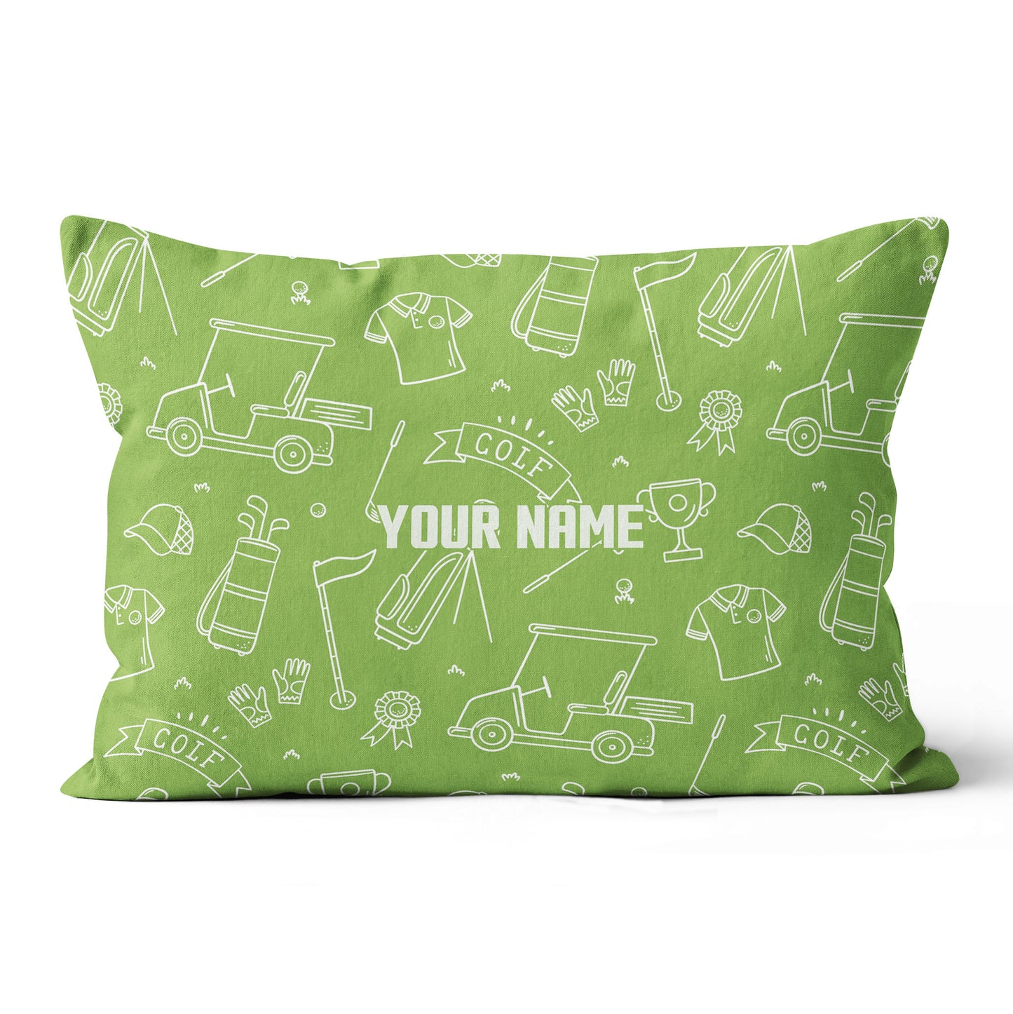 Green Golf Equipment Seamless Custom Name Pillow Personalized Golf Gifts LDT1097