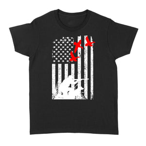 Duck hunting american flag, duck hunting dog NQSD39 - Standard Women's T-shirt