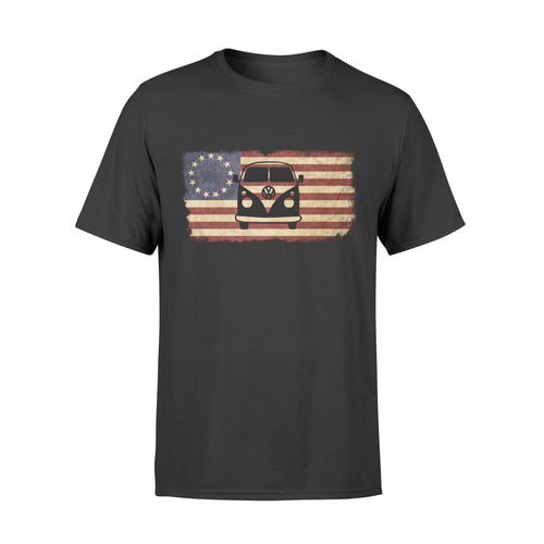 Campervan American flag shirt, camping shirt- 3DQ38