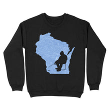 Load image into Gallery viewer, Wisconsin Ice Fishing Shirts, Winter Fishing Wisconsin State Love Fishing Sweatshirt - FSD2920 D06