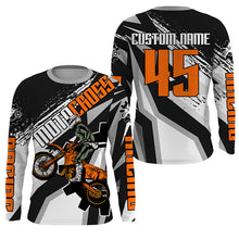 Load image into Gallery viewer, Orange extreme MX jersey UPF30+ kid men women personalized Motocross off-road biker racing shirt PDT238