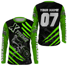 Load image into Gallery viewer, Xtreme Motocross kid&amp;adult custom UV green MX jersey biker racing shirt motorcycle long sleeves PDT223