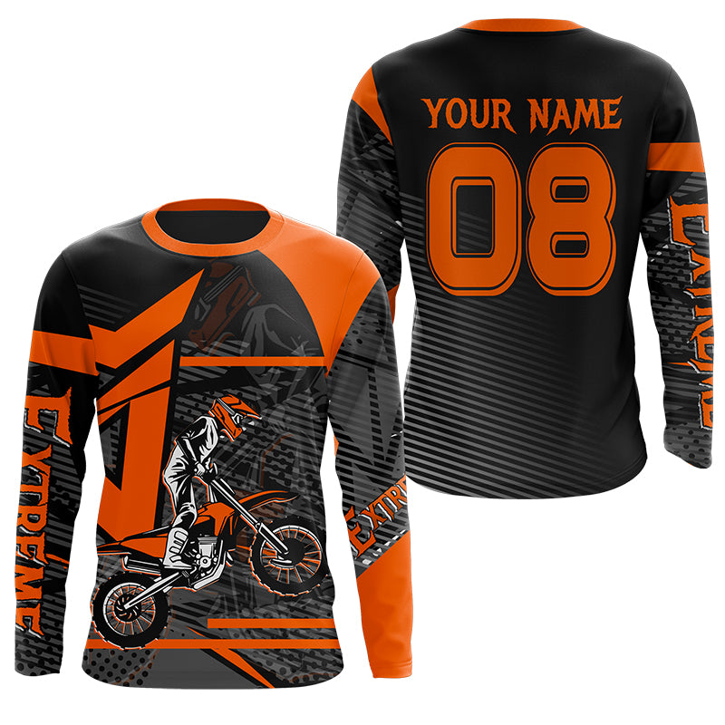 Extreme MX jersey for kid men women custom dirt bike off-road UPF30+ orange Motocross racing shirt PDT254