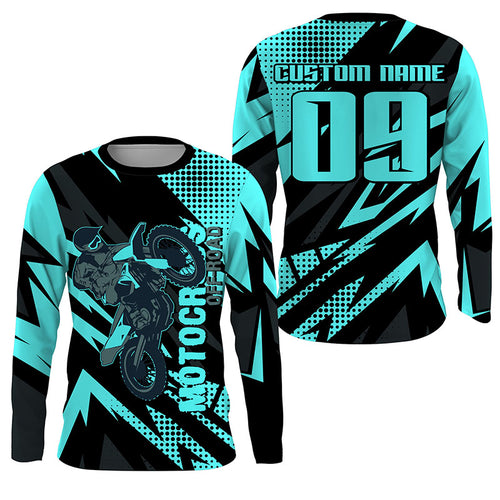 Personalized Motocross Jersey UPF30+ Kid Adult Off-road Dirt Bike Long Sleeves MX Racing NMS1143