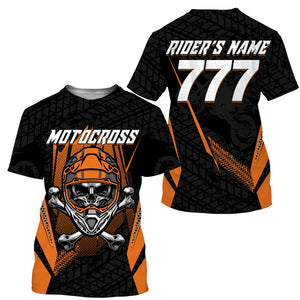 Motocross kid men women orange jersey personalized UPF30+ dirt bike for youth off-road motorcycle PDT52