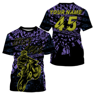 Purple personalized dirt bike jersey adult&kid UV protective off-road Just Ride motorcycle shirt PDT02