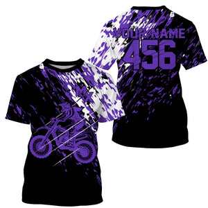 Personalized dirt bike jersey adult&kid UPF30+ Motocross biker girl MX racing off-road - Purple| NMS911