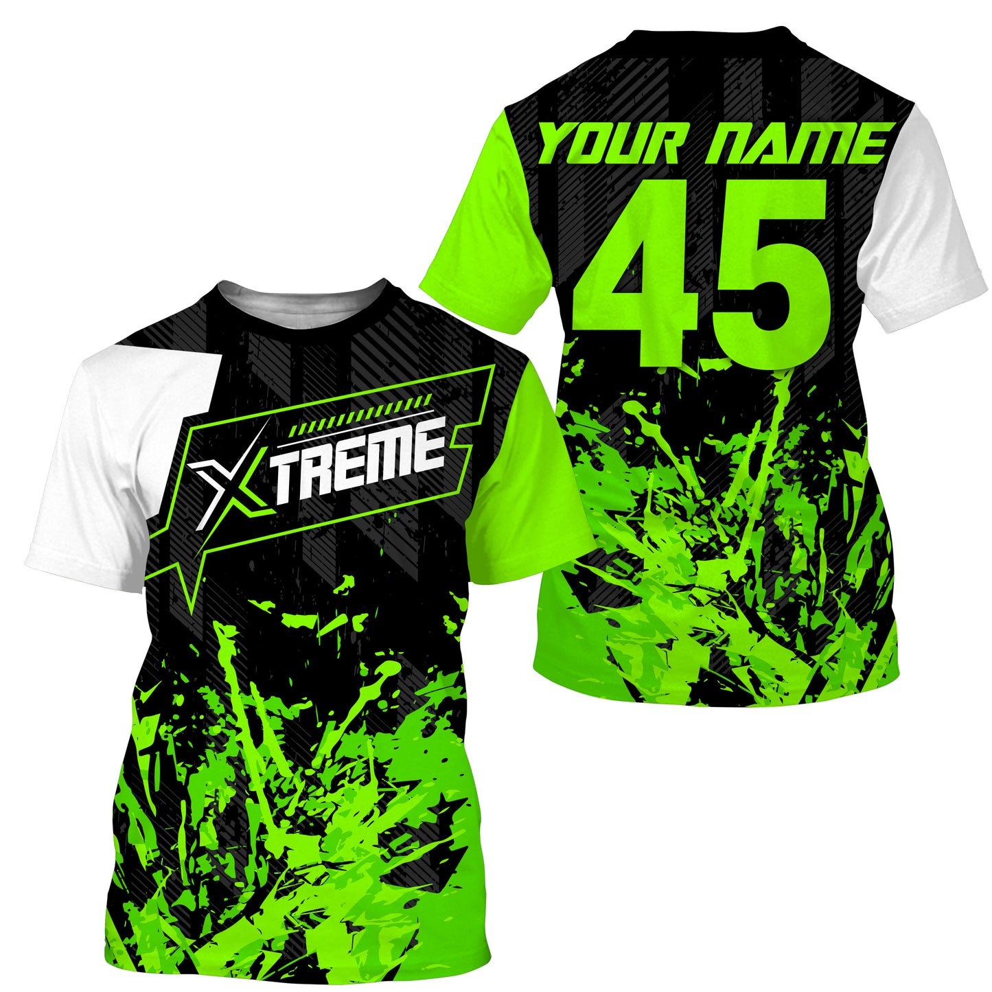 Extreme Motocross jersey personalized UPF30+ racing shirt green dirt bike off-road biker motorcycle NMS997