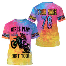 Load image into Gallery viewer, Women girls custom motocross jersey Girls Play in The Dirt Too UPF30+ dirt bike racing off-road NMS967