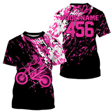 Load image into Gallery viewer, Personalized dirt bike jersey adult&amp;kid UPF30+ Motocross biker girl MX racing off-roading - Pink| NMS910