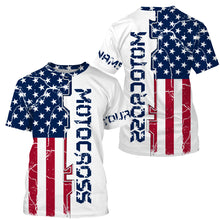 Load image into Gallery viewer, Kid&amp;Adult personalized Motocross jersey American flag Anti UV dirt bike racing motorcycle racewear| NMS917
