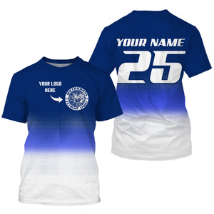 Custom logo motorcycle racing jersey UPF30+ adult kid blue motocross off-Road dirtbike riders NMS1019