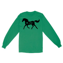 Load image into Gallery viewer, Customized name horse gifts for girls, Gift For Horse Owner, Horse Trainer Gift, Horse Lover Gift, Cowgirl, Riding Tee D06 NQS2682 Standard Long Sleeve