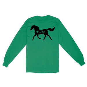 Customized name horse gifts for girls, Gift For Horse Owner, Horse Trainer Gift, Horse Lover Gift, Cowgirl, Riding Tee D06 NQS2682 Standard Long Sleeve