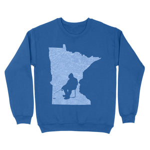 Minnesota Ice Fishing Shirts, Winter Fishing Minnesota State Love Fishing Sweatshirt - FSD2927 D06