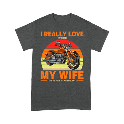 I Really Love My Wife Motorcycle Men T-shirt - Biker T-shirt, Cool Cruiser Rider Shirt for Husband Biker| NMS08