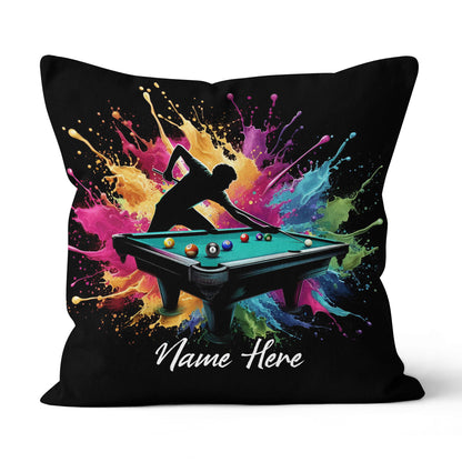 Colorful Men Billiard Player Custom Throw Pillow, Billiard Pillow Gifts TDM0832