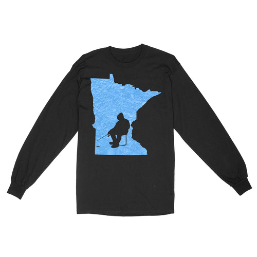 Minnesota Ice Fishing Shirts, Winter Fishing Minnesota State Love Fishing Long Sleeve - FSD2927 D06