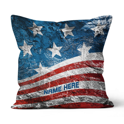 Grunge Retro Usa Flag Custom Pillow Personalized Patriotic Home Gifts LDT1189