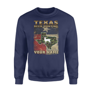 Texas deer hunting personalized gift custom name - Standard Crew Neck Sweatshirt