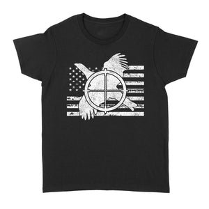 Grouse Hunter American Flag Hunting T-Shirt - FSD1124