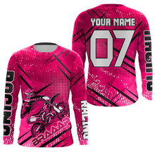 Load image into Gallery viewer, Pink dirt bike racing jersey custom Motocross youth men women UPF30+ off-road extreme MX shirt PDT337