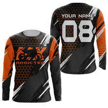 Load image into Gallery viewer, MX Addicted kid adult Motocross jersey personalized UPF30+ dirt bike racing long sleeves NMS1098