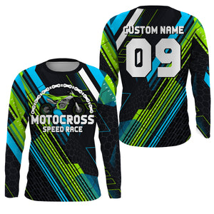 Kid Adult Motocross jersey personalized UPF30+ Speed Race dirt bike racing long sleeves NMS1099