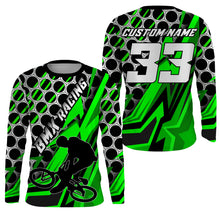 Load image into Gallery viewer, Personalized Green BMX racing jersey UPF30+ Adult Kid stunt riding shirt Extreme cycling gear| SLC54