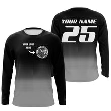 Load image into Gallery viewer, Custom logo motorcycle racing jersey UPF30+ adult kid black motocross off-Road dirtbike riders NMS1017